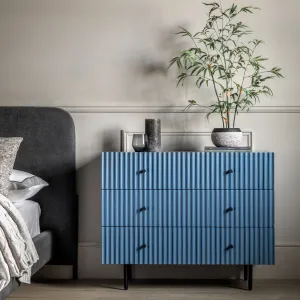 FLUTE Blue Chest of Drawers