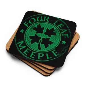 Four Leaf Meeple Board Game Coaster