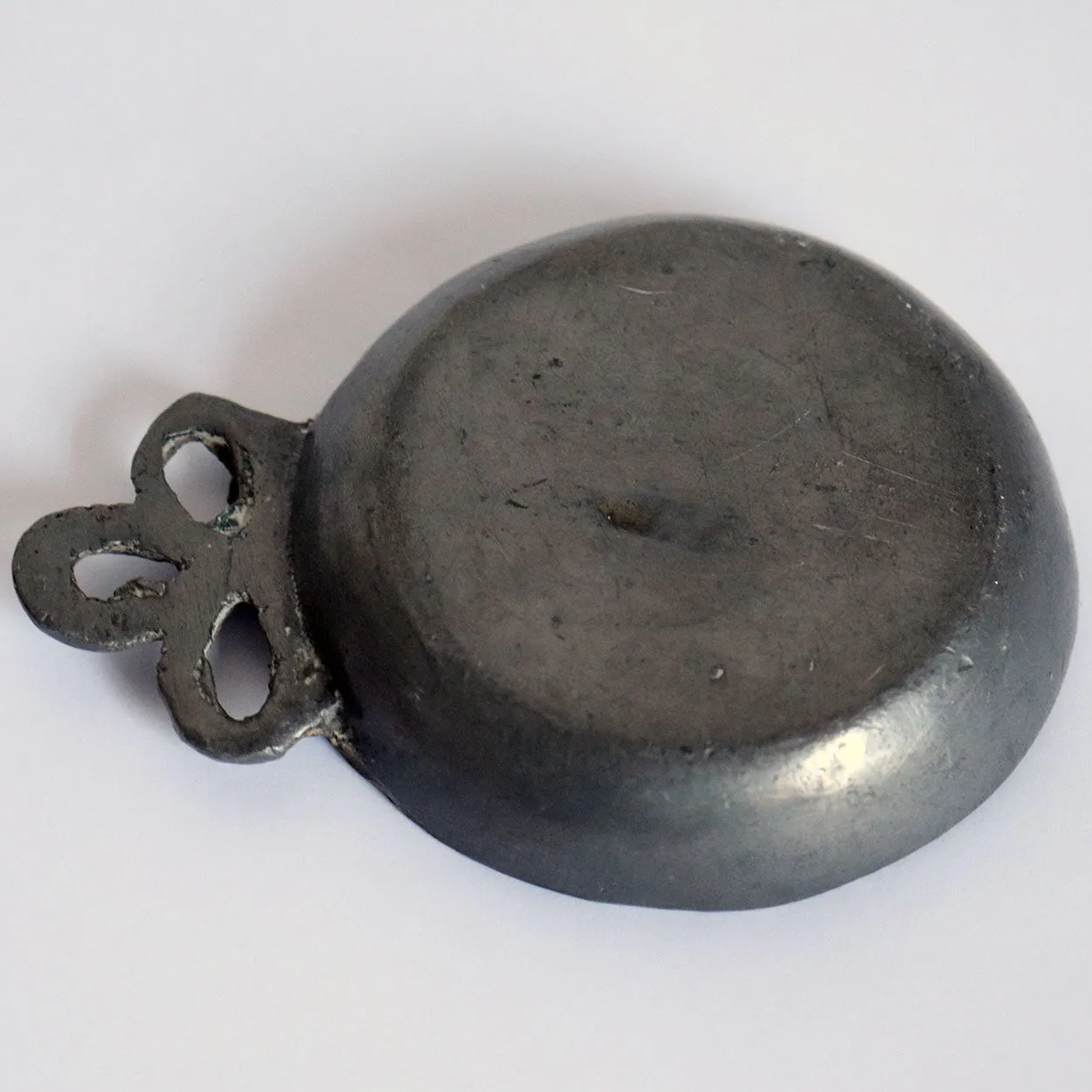 French Pewter One-Handle Wine Tasting Bowl (Tastevin)
