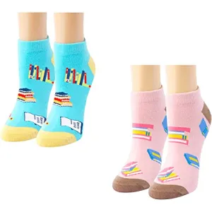 Funny Book Socks for Women, Novelty Women's Reading Socks, Best Gifts for Book lovers, Gift For Middle School, High School, College, Grad School, Or Phd Students