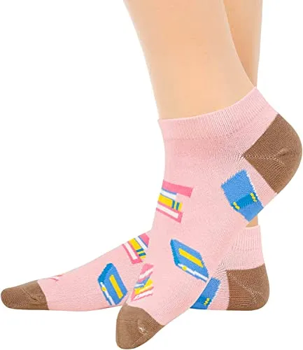 Funny Book Socks for Women, Novelty Women's Reading Socks, Best Gifts for Book lovers, Gift For Middle School, High School, College, Grad School, Or Phd Students
