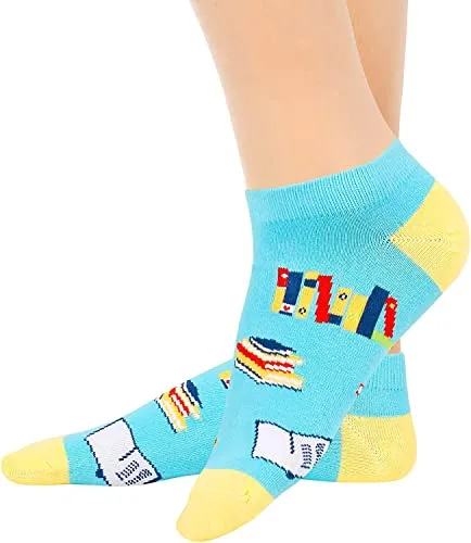 Funny Book Socks for Women, Novelty Women's Reading Socks, Best Gifts for Book lovers, Gift For Middle School, High School, College, Grad School, Or Phd Students