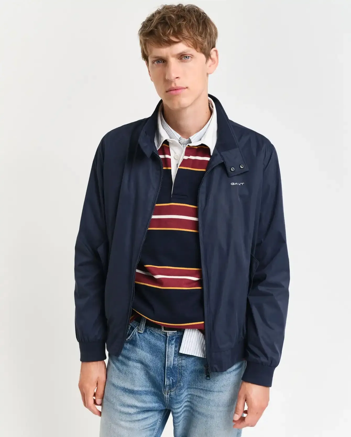 GANT Mens Lightweight Harrington Jacket Evening Blue