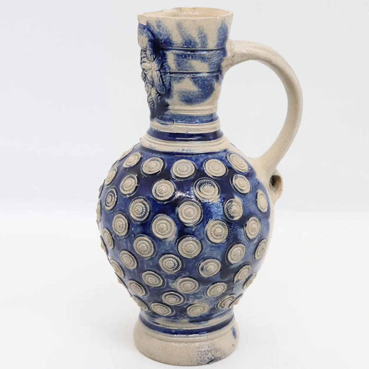 German Westerwald Stoneware Pottery Enghalskanne Jug