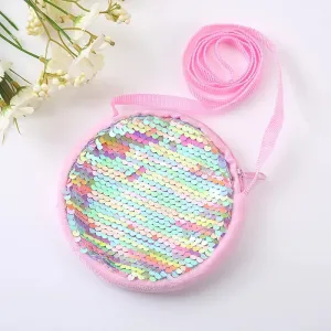 Girls Messenger Bag Fashion Princess Girl Baby Cute Plush Sequin Shoulder Bag Coin Purse Bags