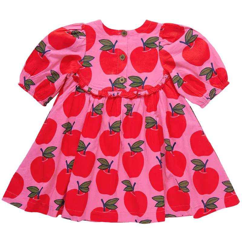 Girls Rowan Dress - Pink Apples