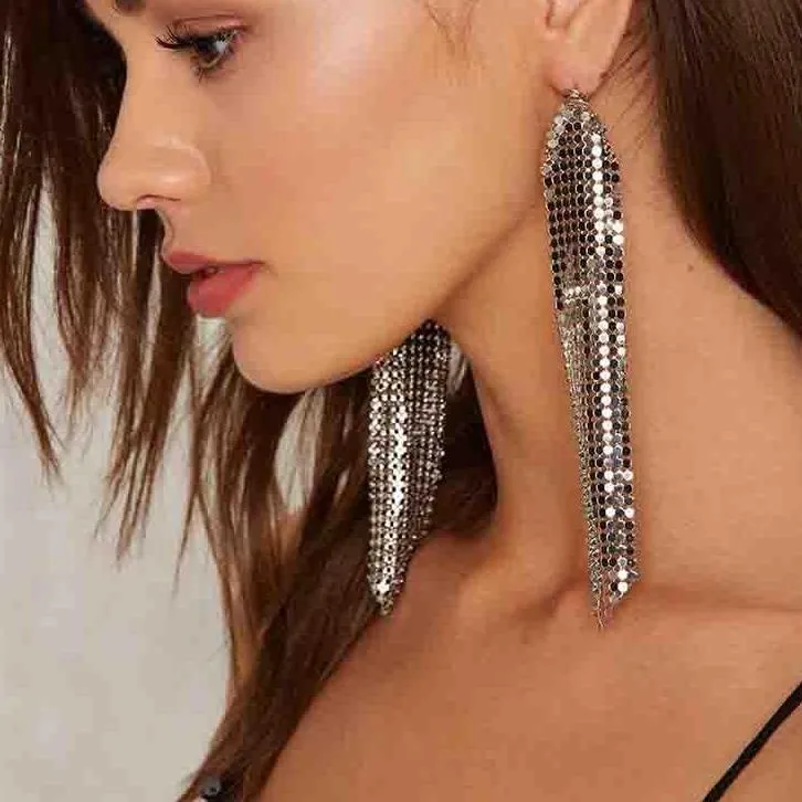Glomesh-style Sparkle Cascade Earrings