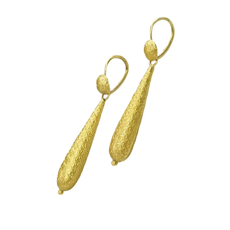 Gold Late Georgian Day and Night Earrings