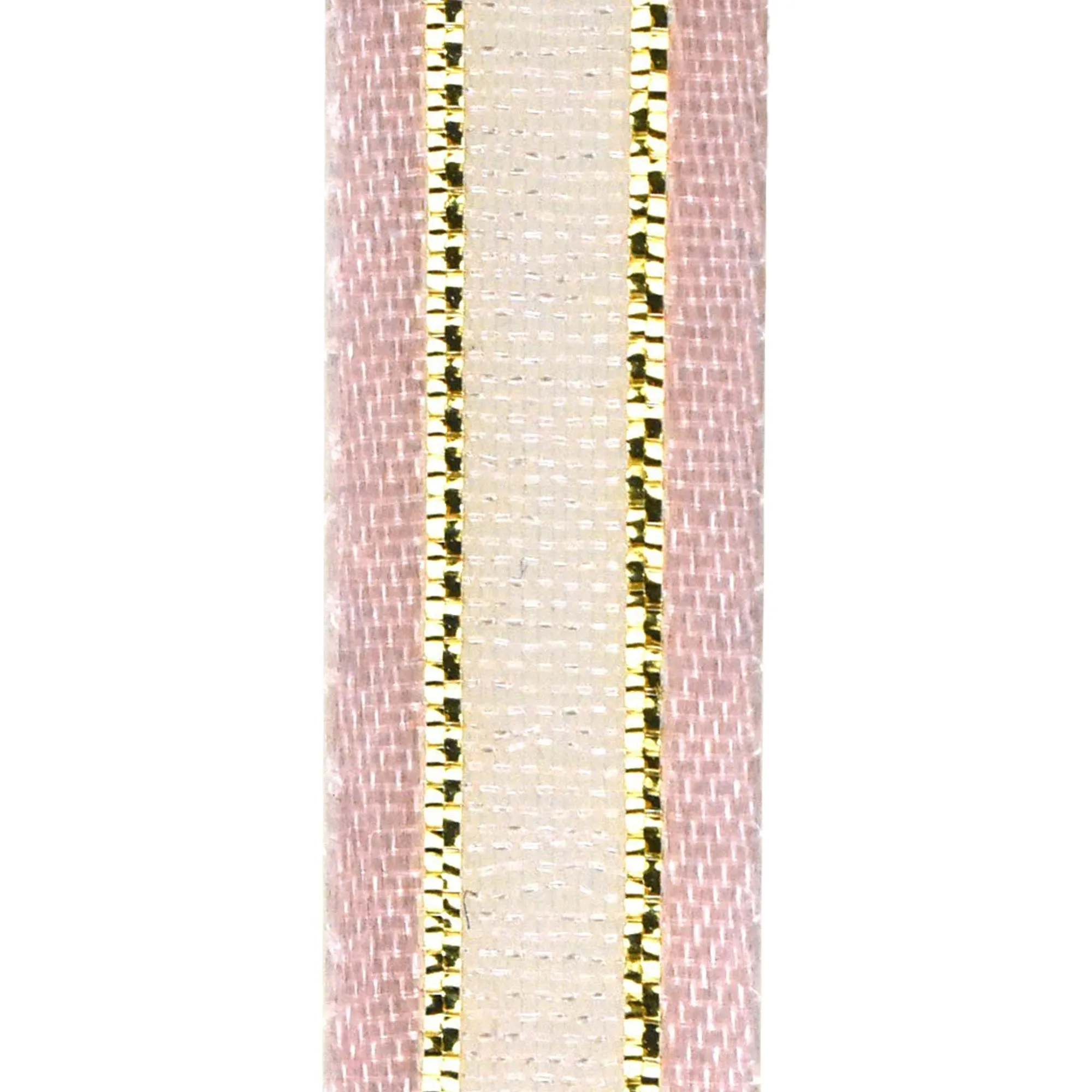 Gold-Lined Satin Edge Organza Ribbon, 25-yard