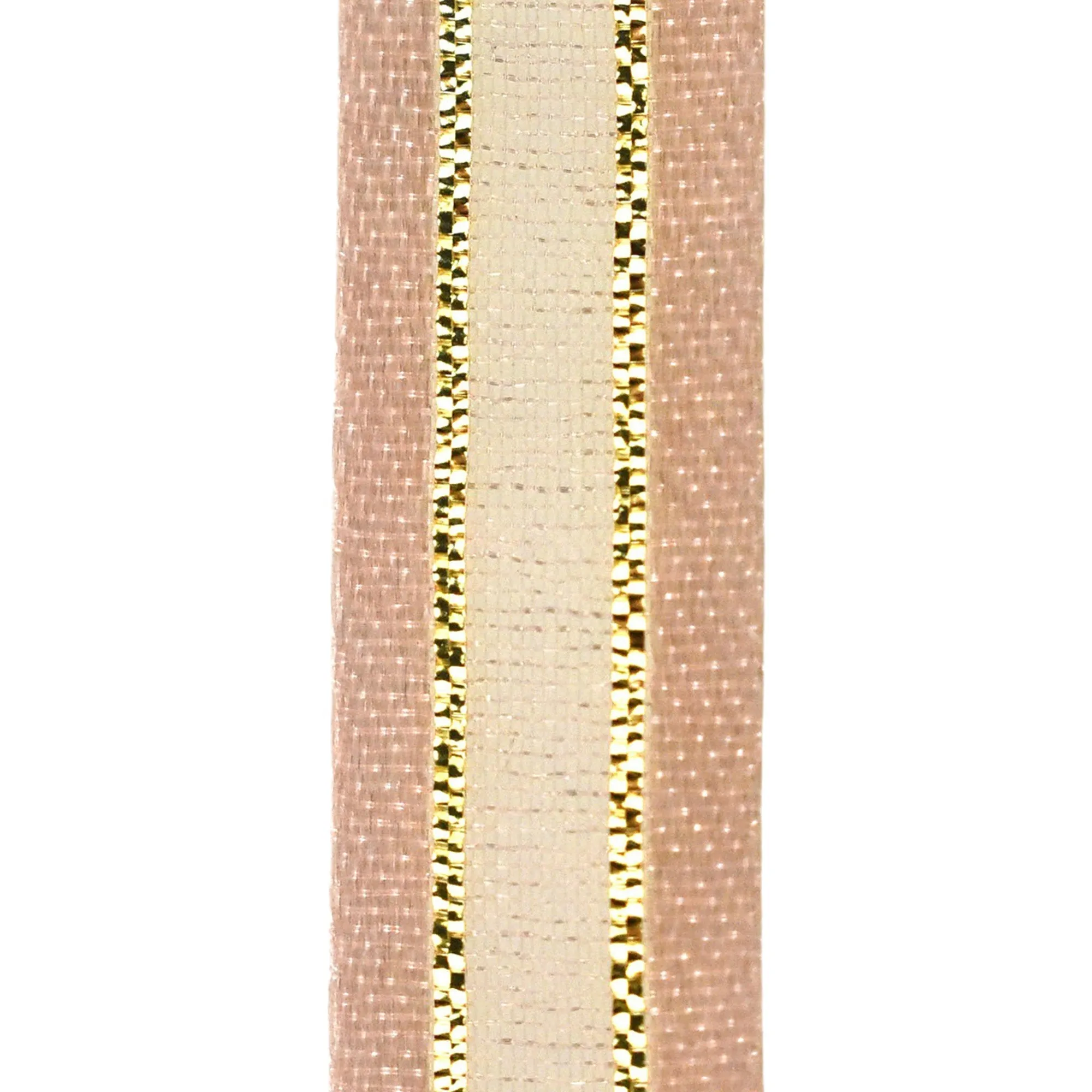 Gold-Lined Satin Edge Organza Ribbon, 25-yard