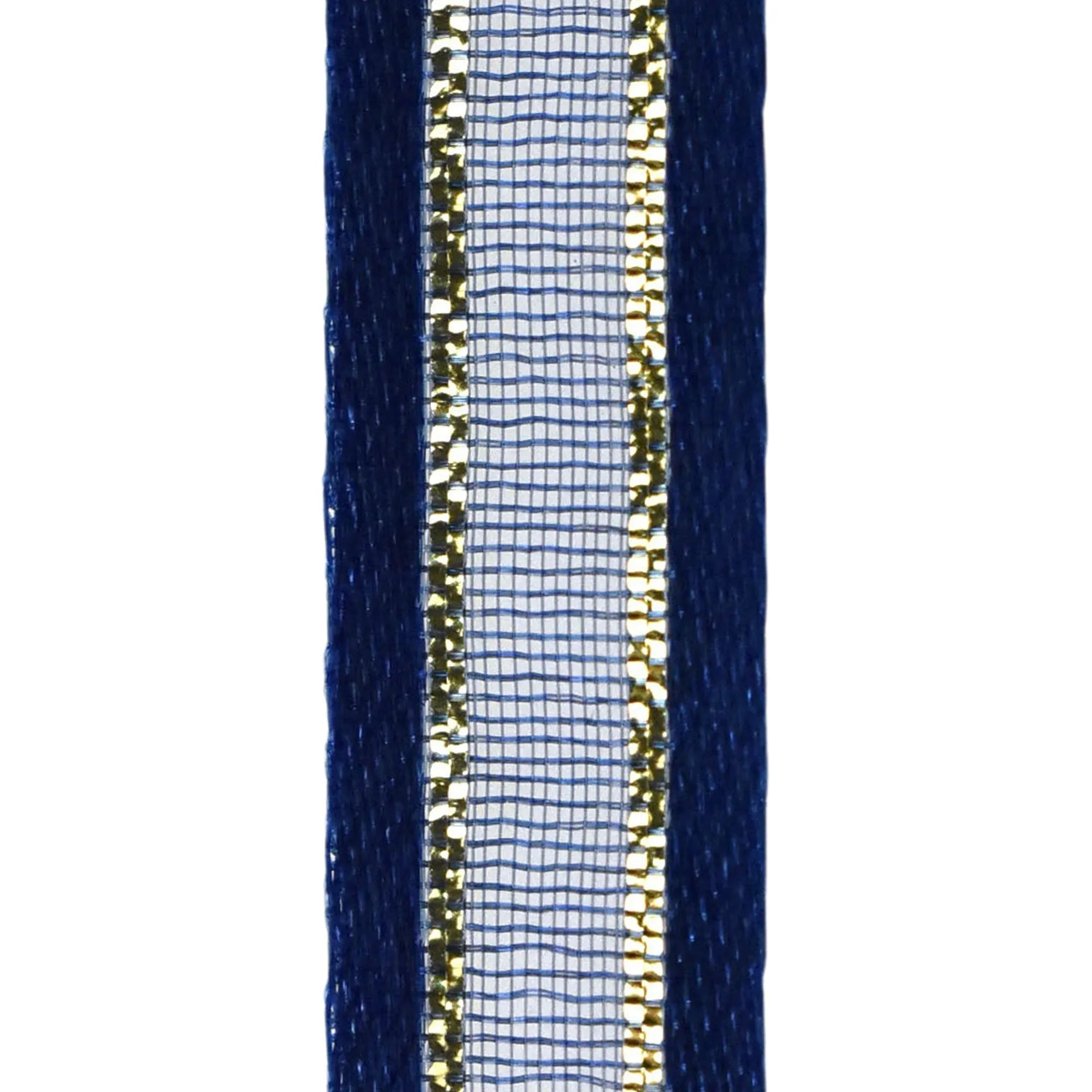 Gold-Lined Satin Edge Organza Ribbon, 25-yard