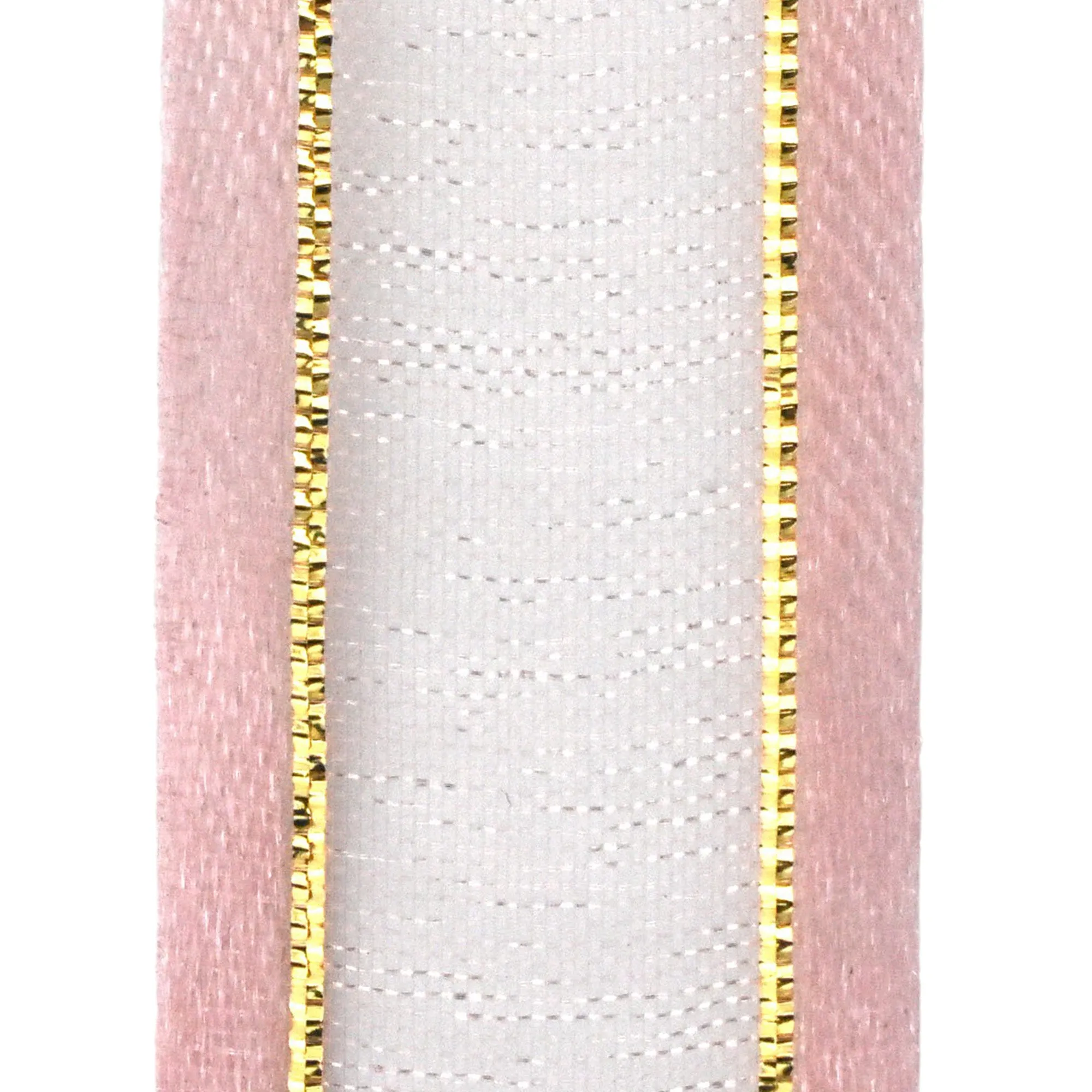 Gold-Lined Satin Edge Organza Ribbon, 25-yard