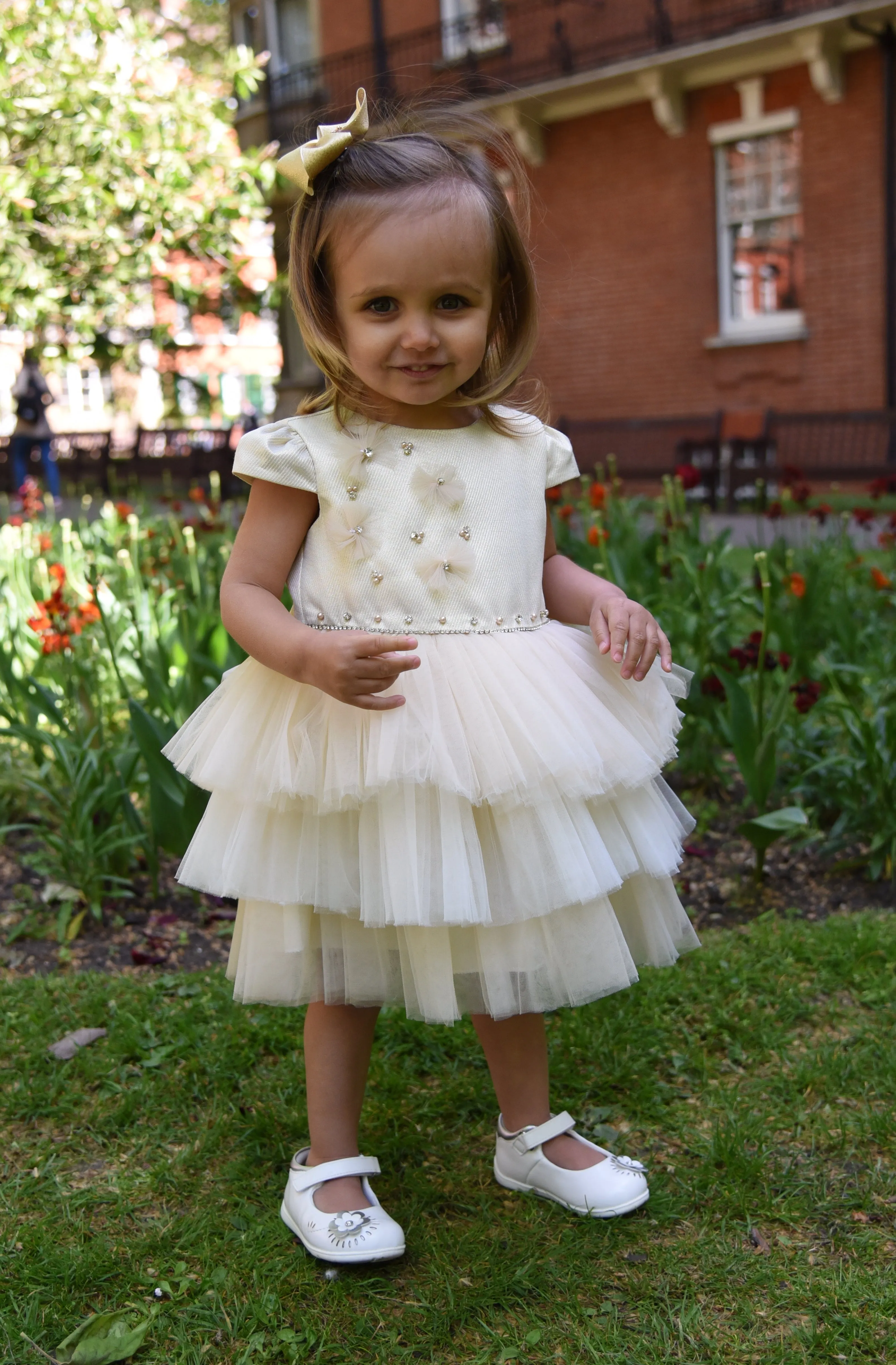Gold Tulle Girl Dress