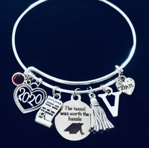 Graduation Gift for Her Expandable Charm Bracelet Diploma The Tassel Was Worth the Hassle Adjustable One Size Fits All Gift
