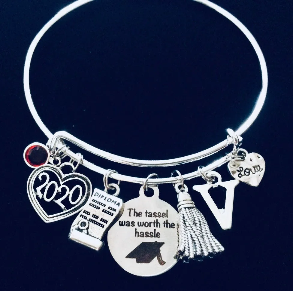 Graduation Gift for Her Expandable Charm Bracelet Diploma The Tassel Was Worth the Hassle Adjustable One Size Fits All Gift
