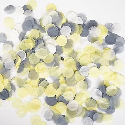 Gray Yellow White Tissue Paper Circle Confetti Party Decoration Grey Party Favor