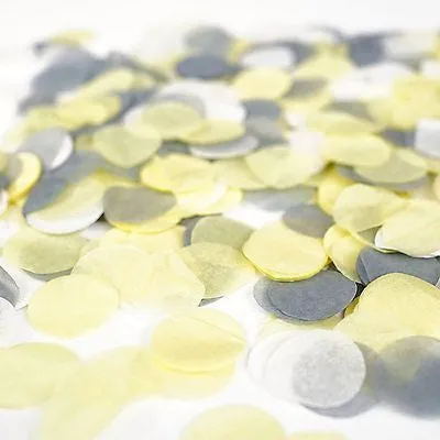 Gray Yellow White Tissue Paper Circle Confetti Party Decoration Grey Party Favor