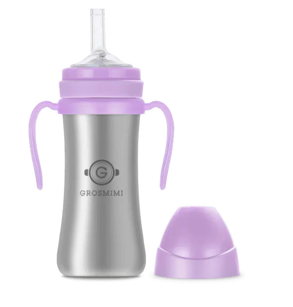 Grosmimi Stainless Straw Cup 200ml Charcoal