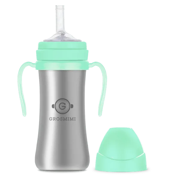 Grosmimi Stainless Straw Cup 200ml Charcoal