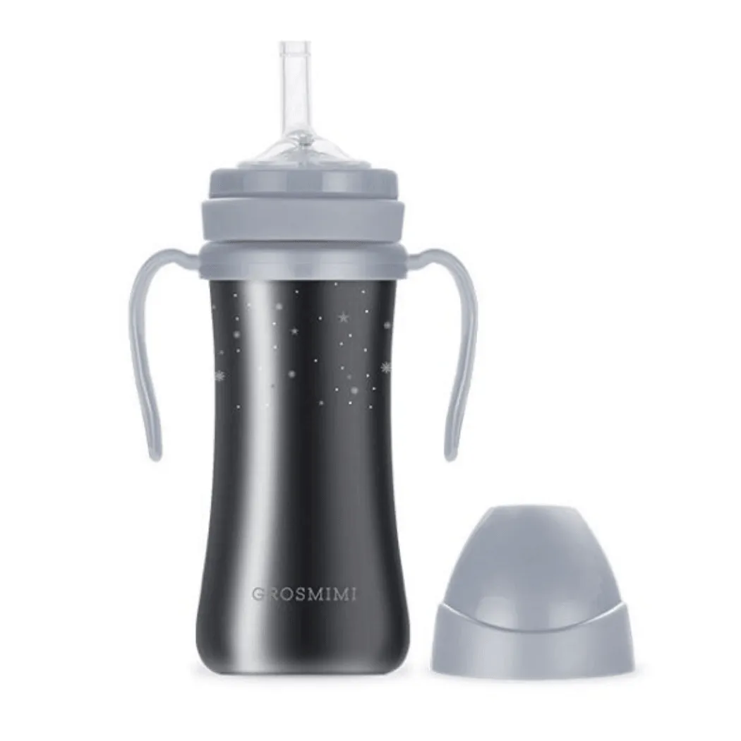 Grosmimi Stainless Straw Cup 200ml Charcoal