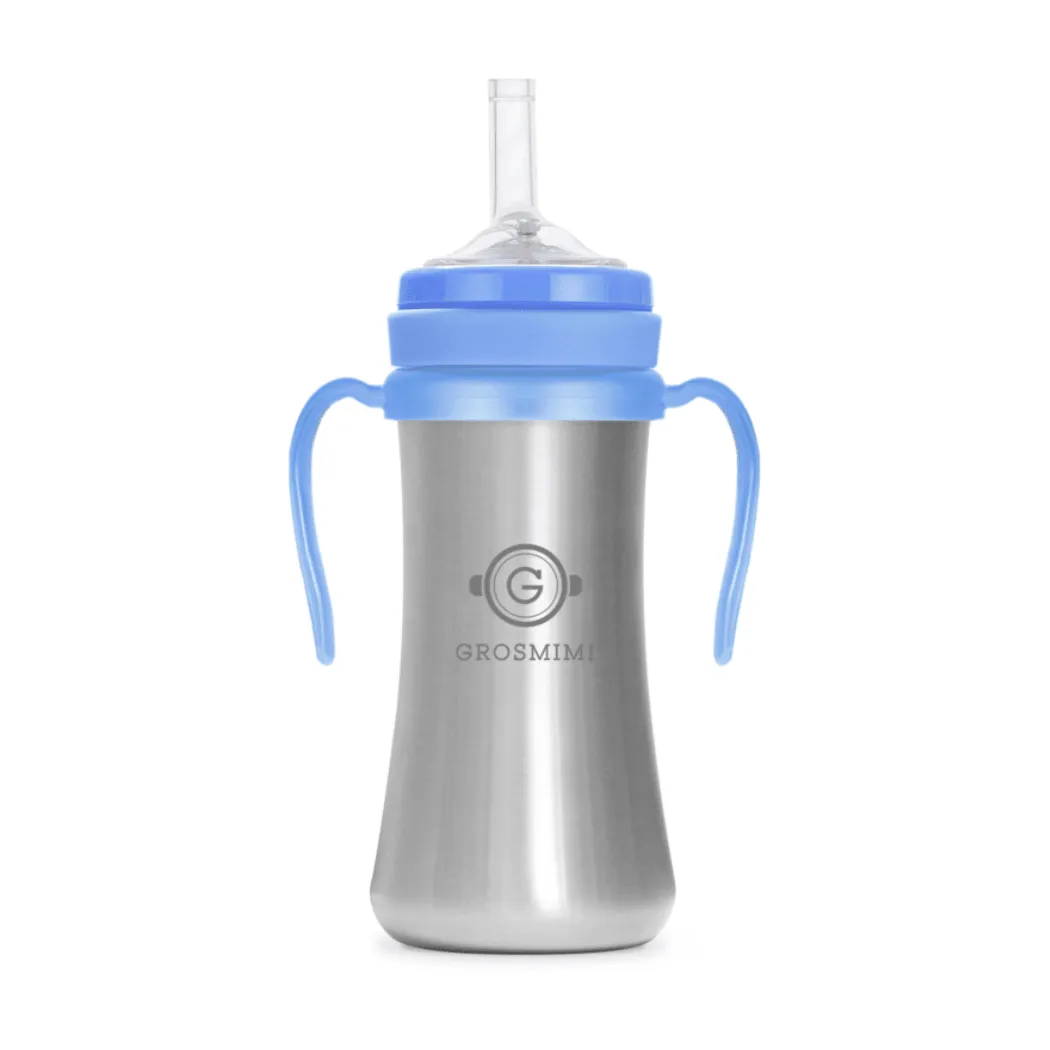 Grosmimi Stainless Straw Cup 200ml Charcoal