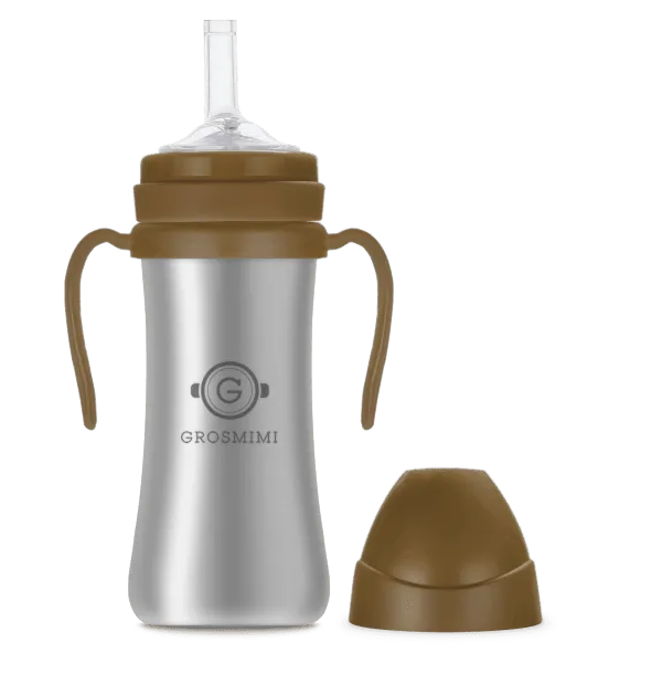Grosmimi Stainless Straw Cup 200ml Charcoal