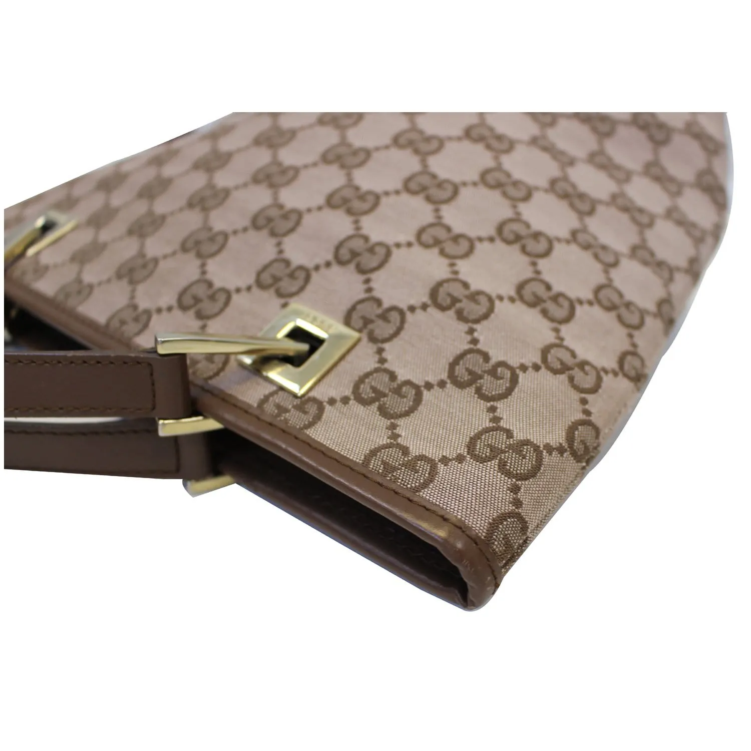 GUCCI GG Canvas Tote Shoulder Bag Brown