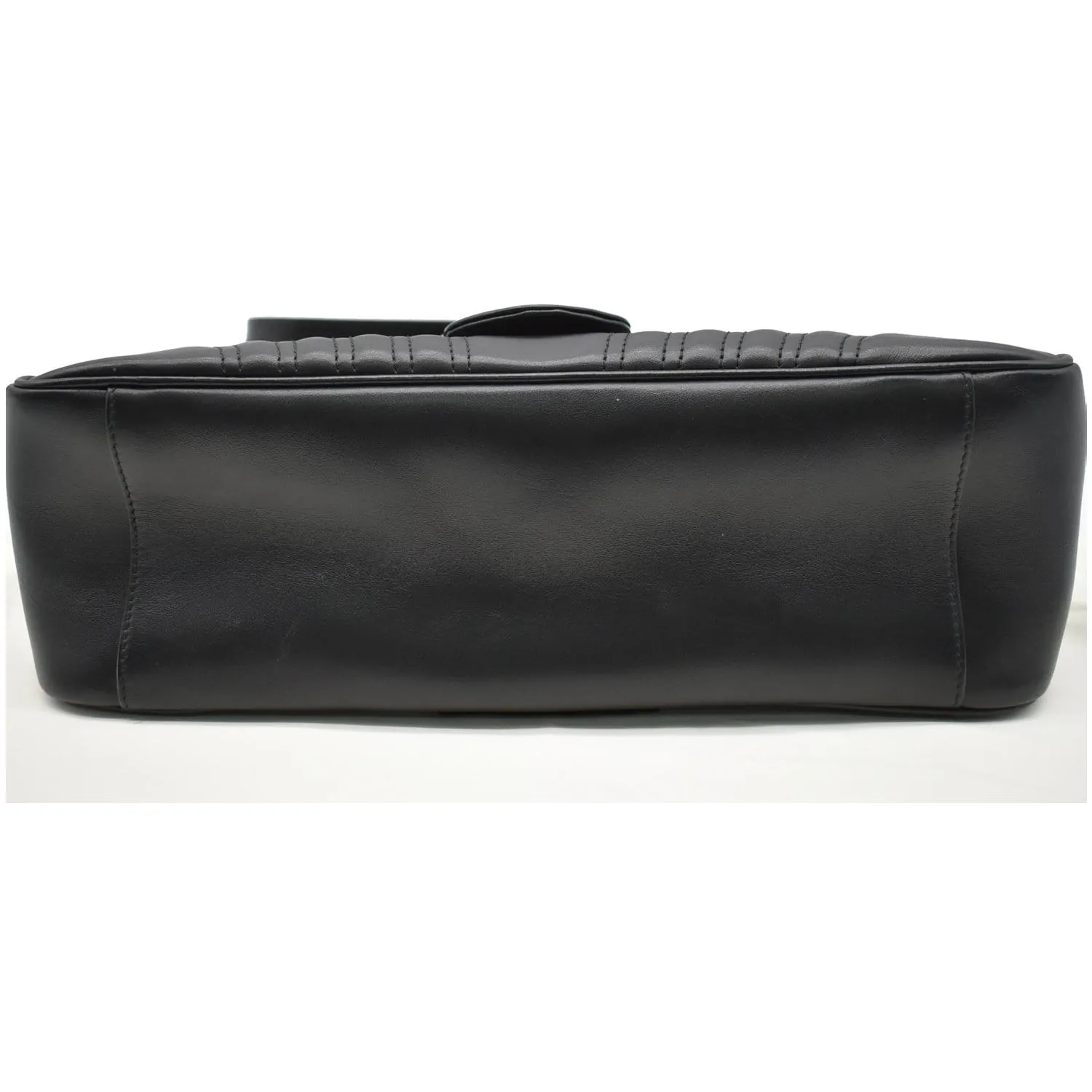 GUCCI GG Marmont Medium Matelasse Leather Top Handle Shoulder Bag Black 498109