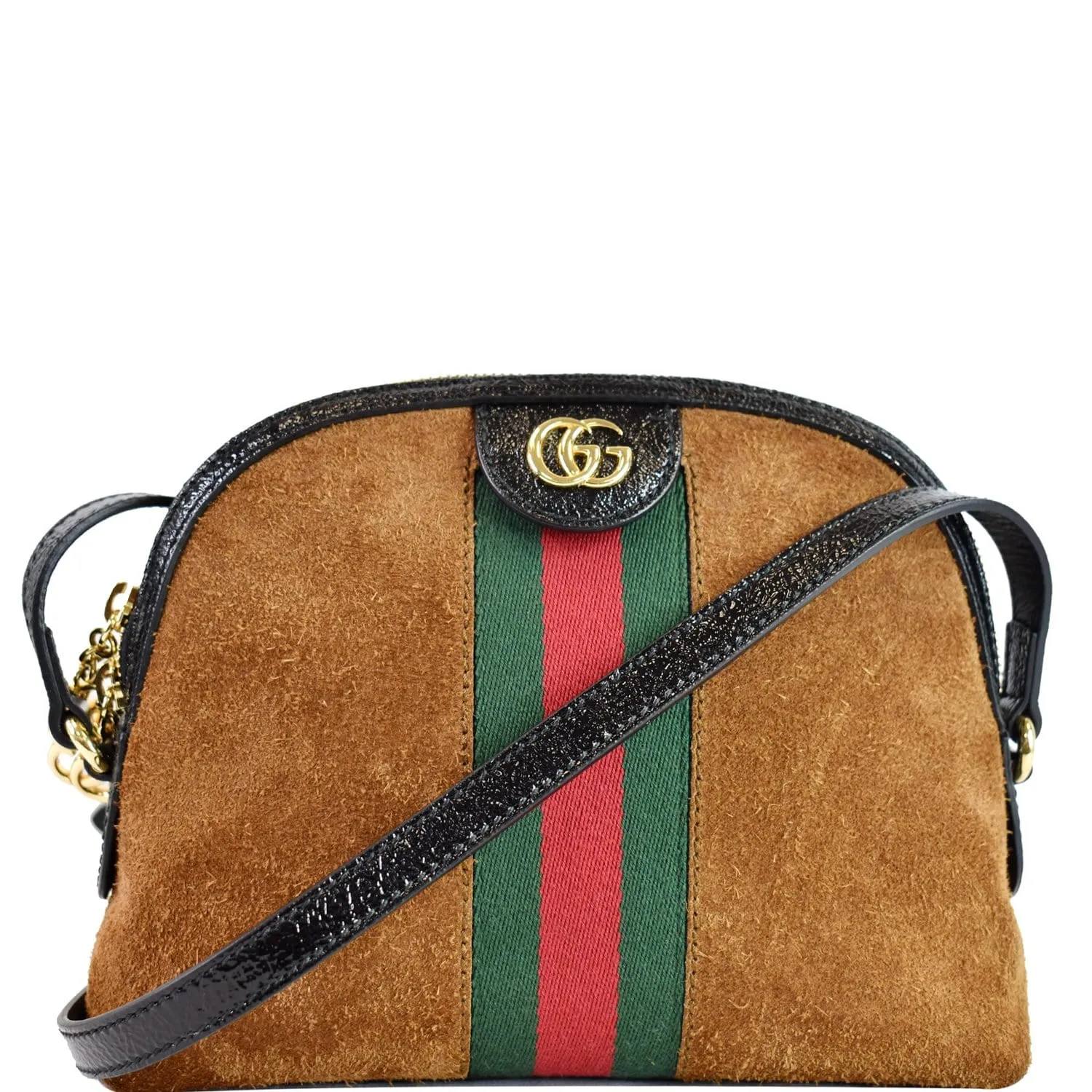 GUCCI Ophidia GG Small Suede Shoulder Bag Brown 499621