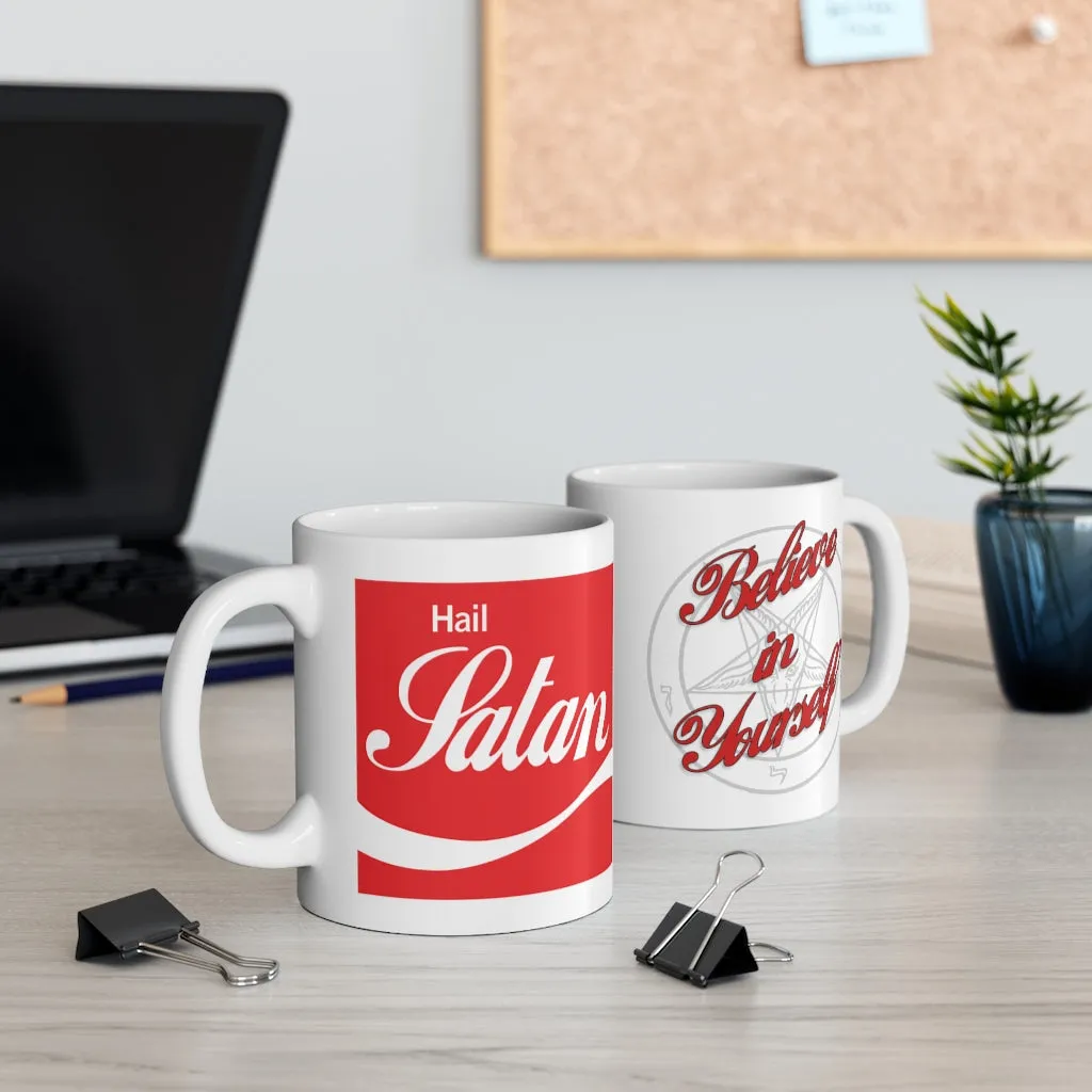 Hail Satan White Mugs 11oz