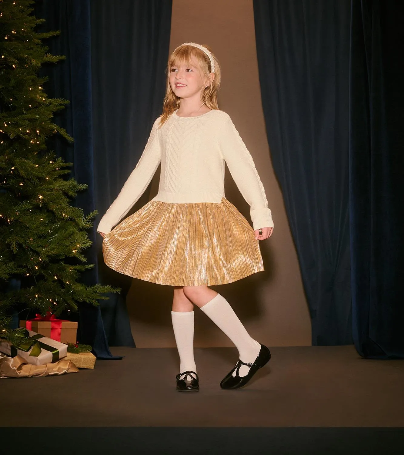 Hatley Holiday Mixed Media Dress