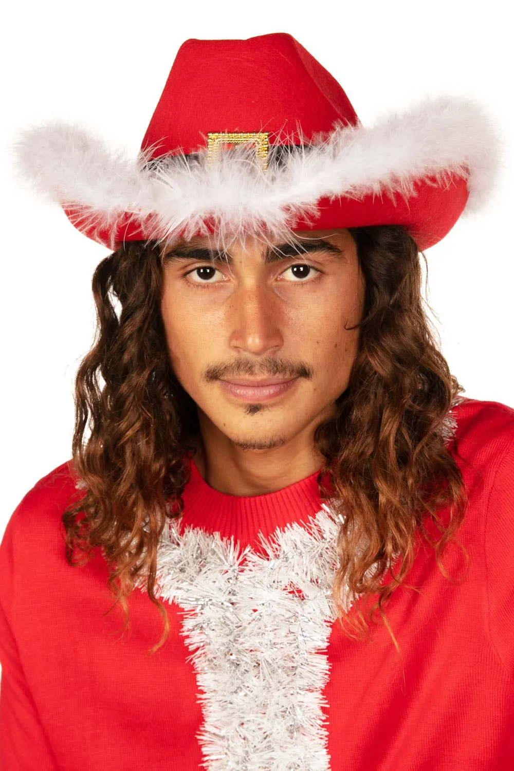 Ho Ho Howdy Santa Hat - Festive Christmas Cowboy Hat