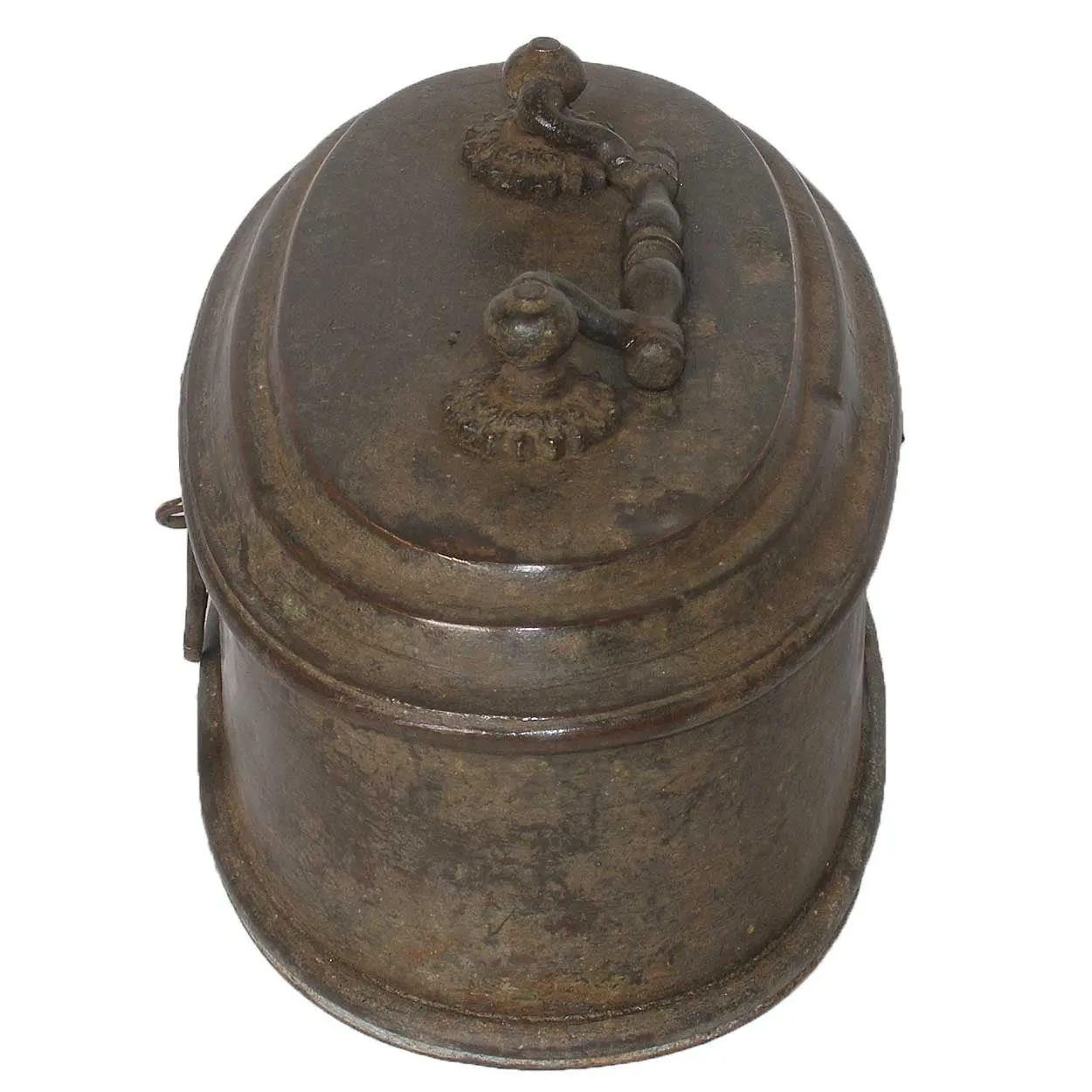 Indian Patinated Brass Betel Nut (Paan-Daan) Oval Box