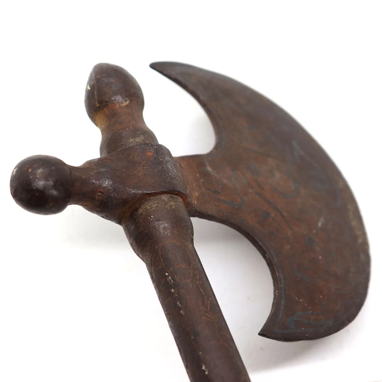 Indo-Persian Silver Inlaid Iron Tabar / Battle Axe