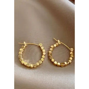INSTOCK- 925 silver needle Hong Kong style retro metal earrings
