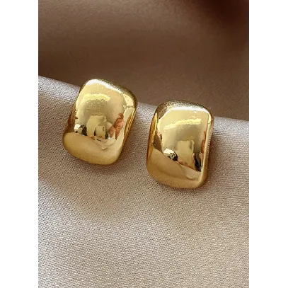 INSTOCK- 925 silver needle Hong Kong style retro metal earrings