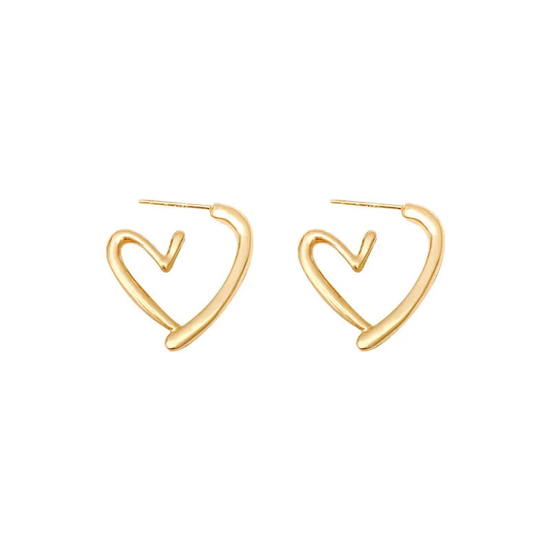 INSTOCK- 925 silver needle Hong Kong style retro metal earrings