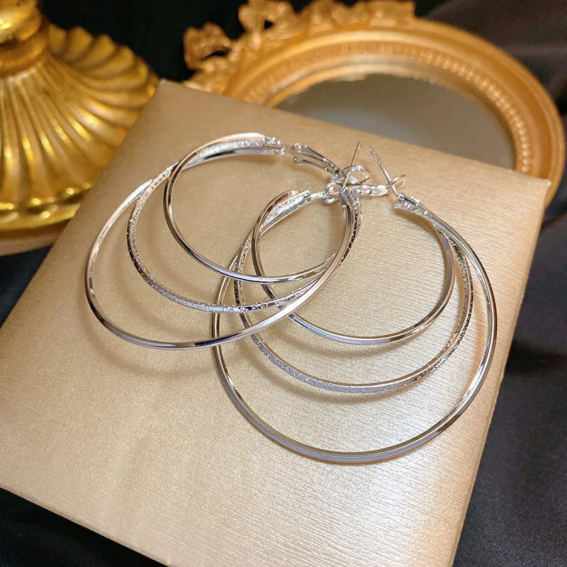 INSTOCK- 925 silver needle Hong Kong style retro metal earrings