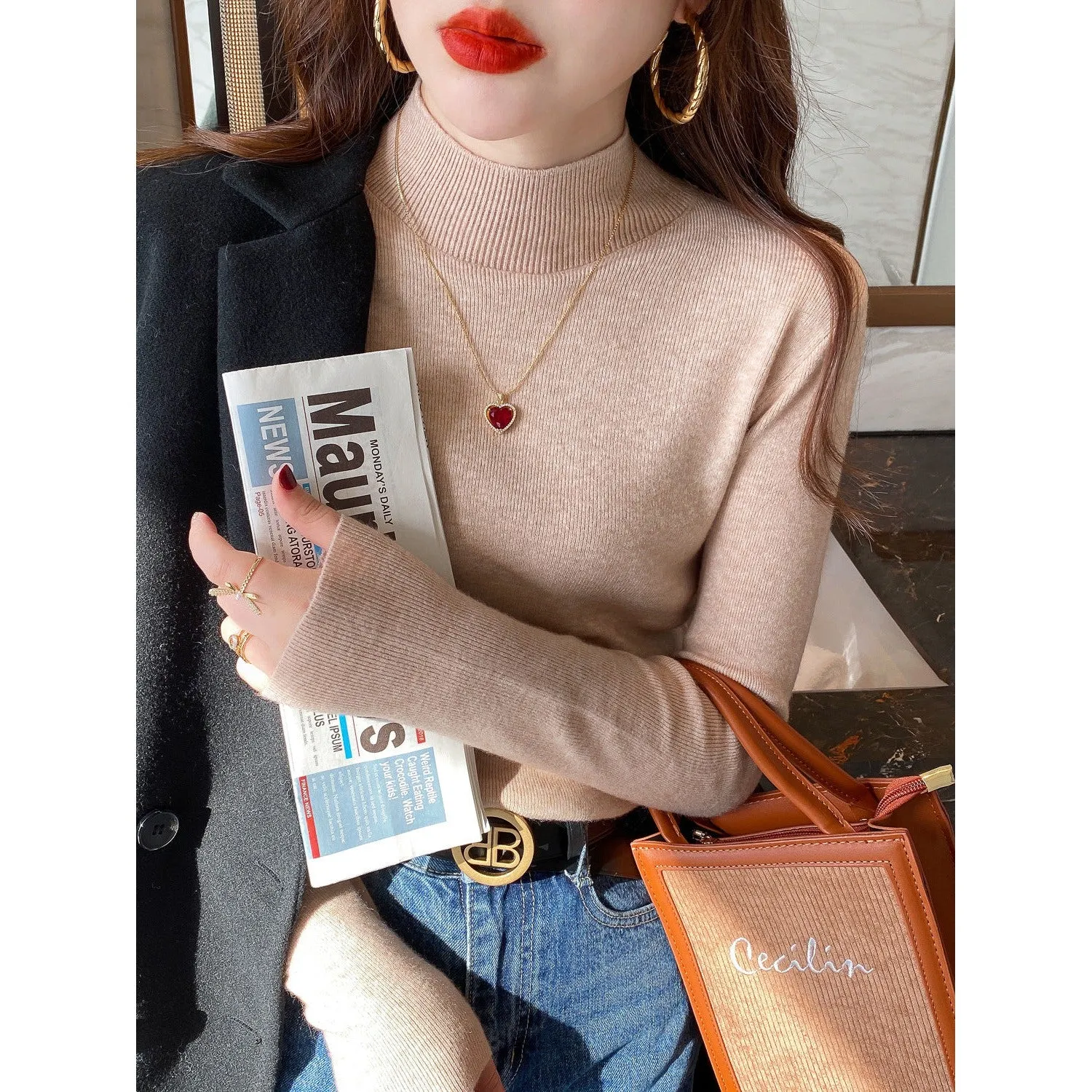 INSTOCK - Knitted loose bottoming shirt
