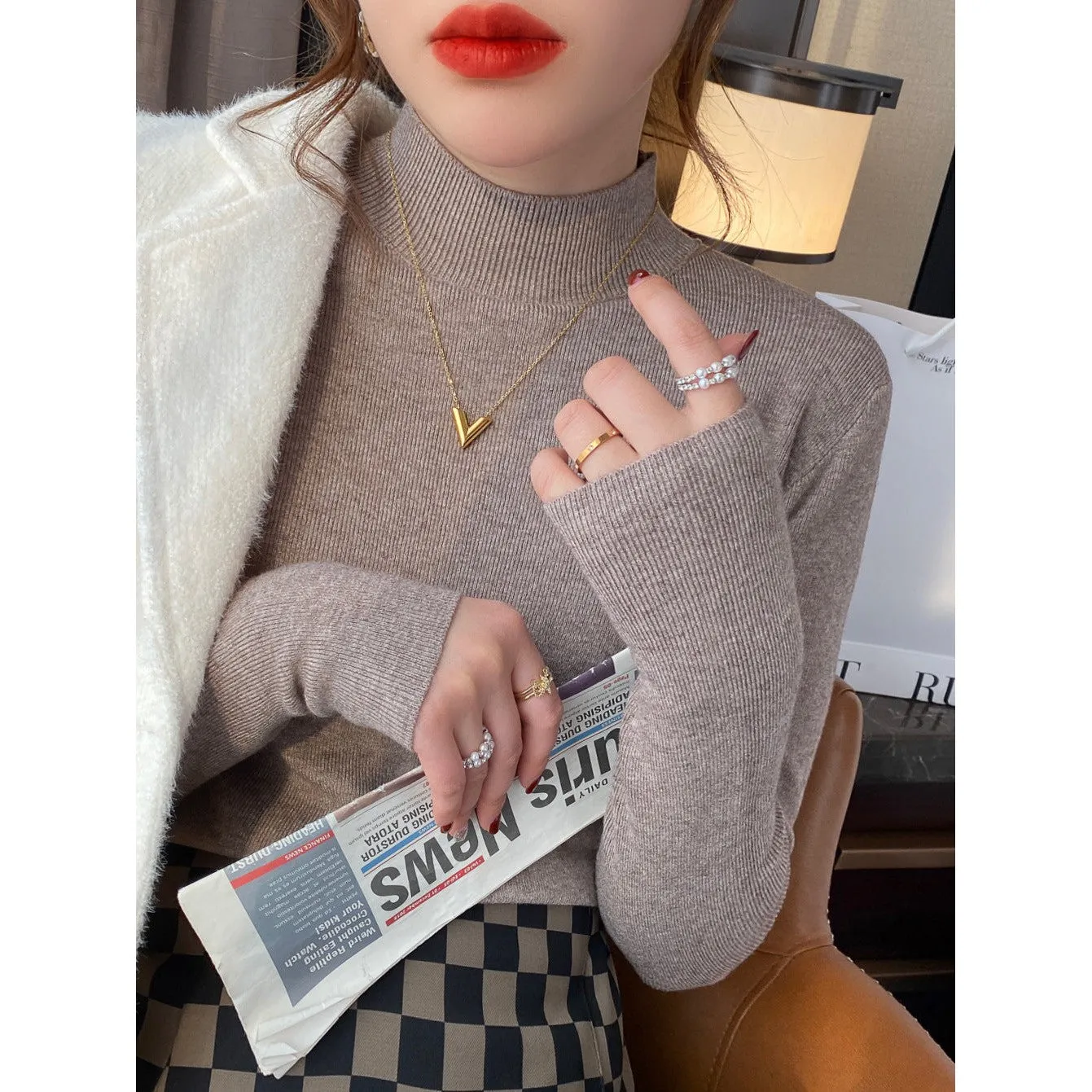 INSTOCK - Knitted loose bottoming shirt