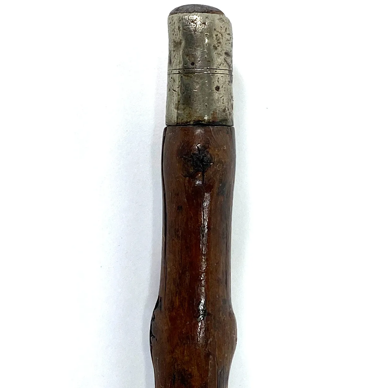 Irish Chased Silver Mounted Horn and Blackthorn Cane / Walking Stick