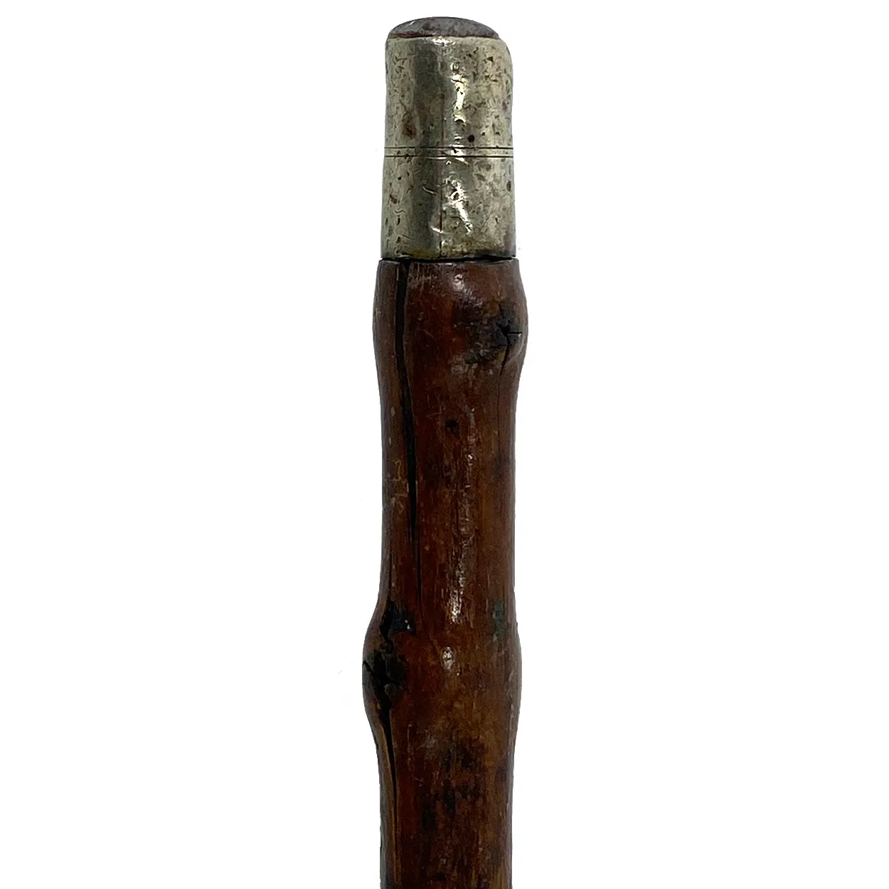 Irish Chased Silver Mounted Horn and Blackthorn Cane / Walking Stick