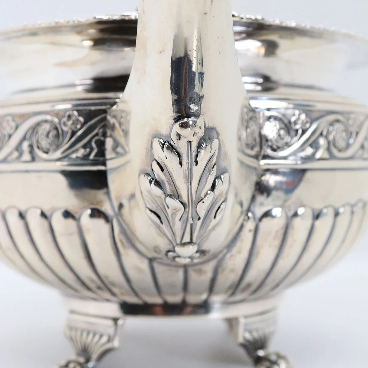 Irish George III James Scott Sterling Silver Acorn Finial Armorial Teapot
