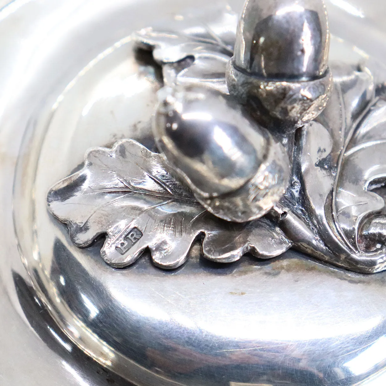 Irish George III James Scott Sterling Silver Acorn Finial Armorial Teapot