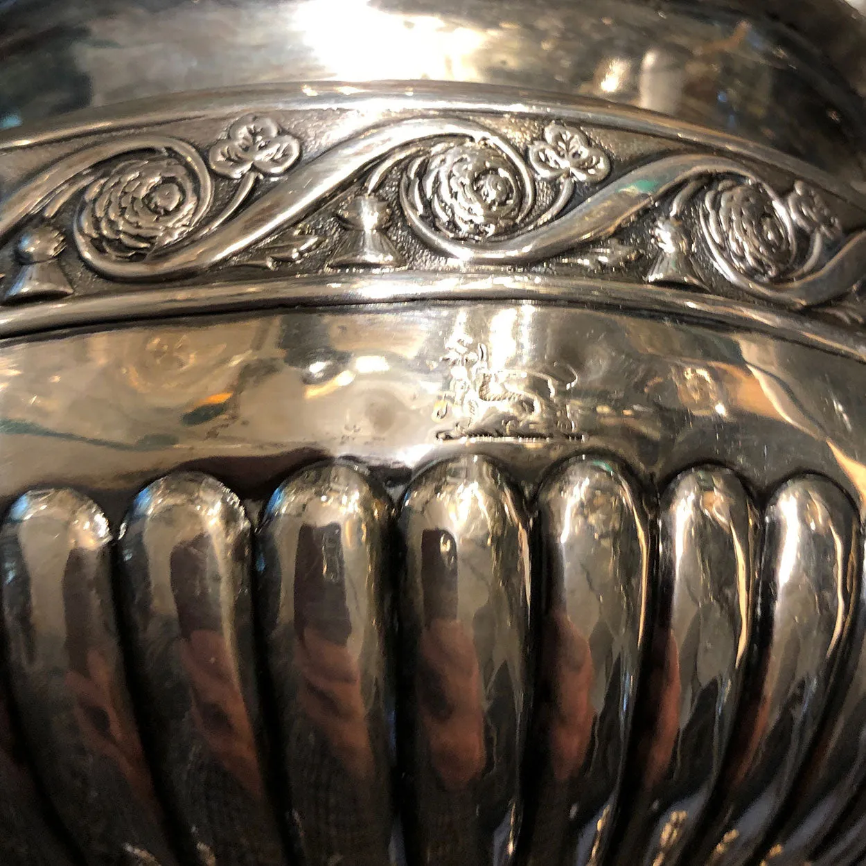 Irish George III James Scott Sterling Silver Acorn Finial Armorial Teapot
