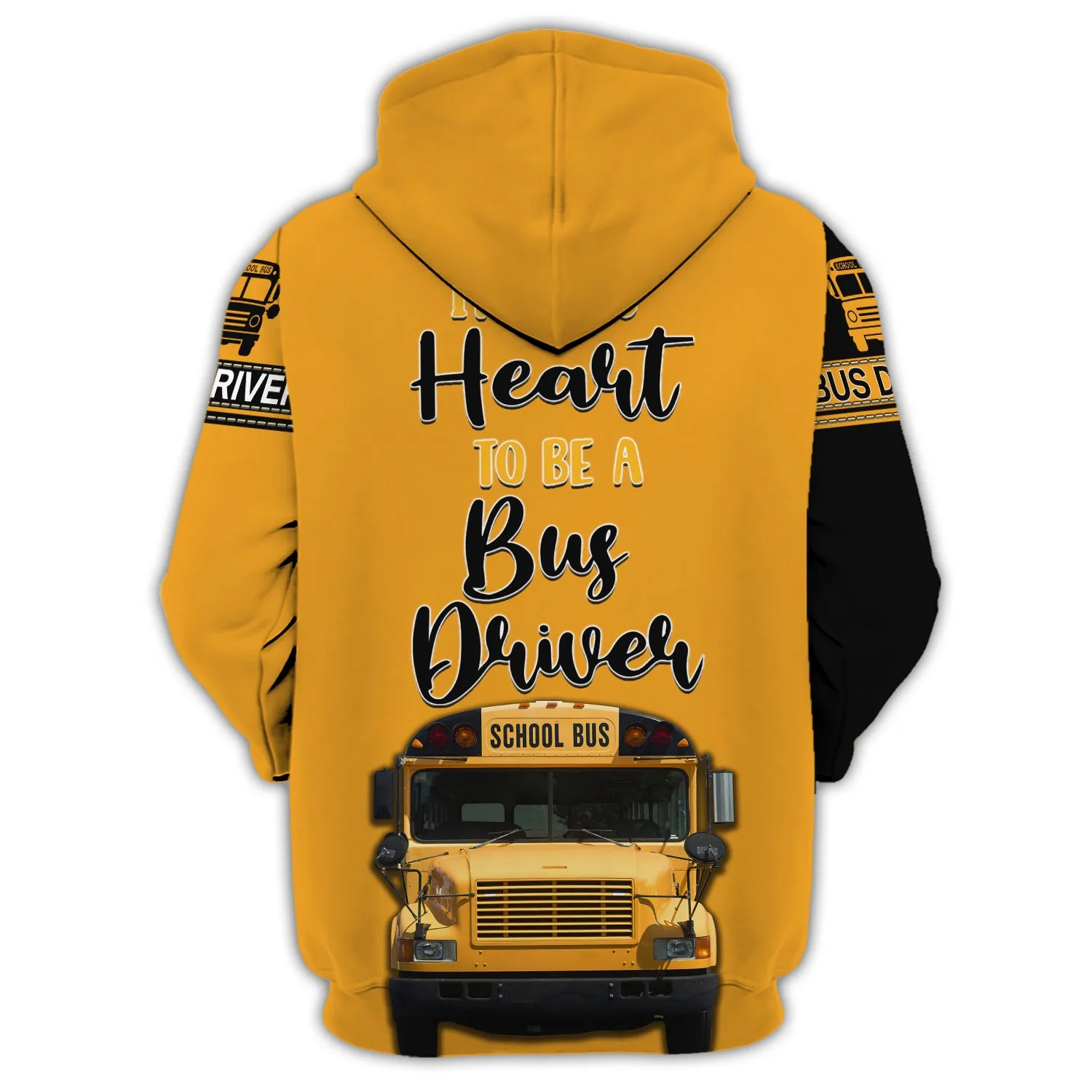 It Takes Heart To Be A Bus Driver - Personalized Name 3D Zipper Hoodie - 204