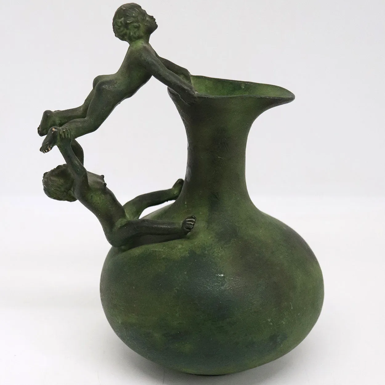 Italian Grand Tour Patinated Bronze Ewer, After the Antique