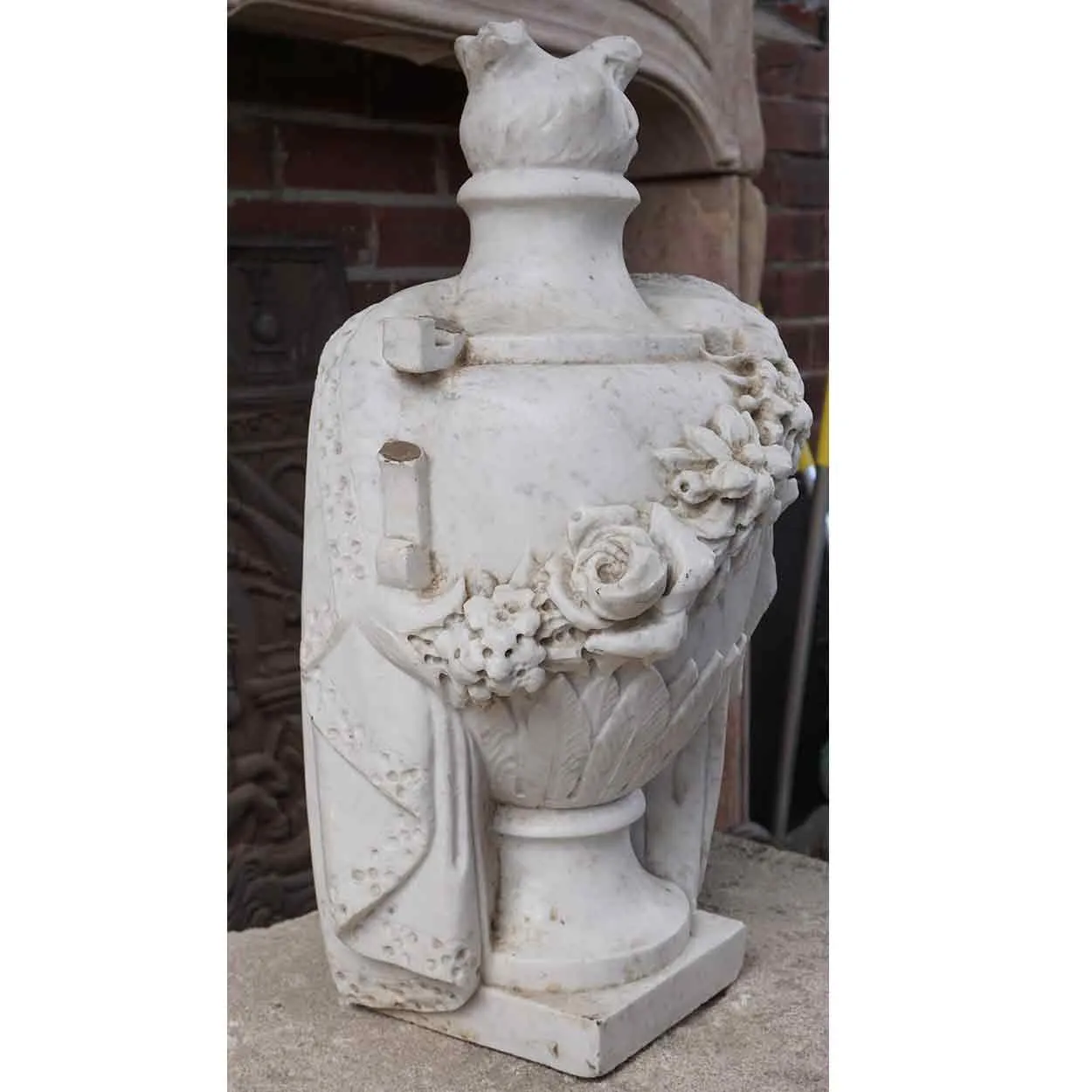 Italian White Marble Garden Urn