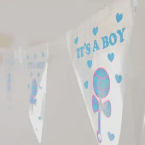 It's a Boy! Flag Banner 12 Ft Baby Birthday Shower Blue Welcome Photo Prop