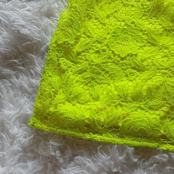 J. Crew Neon Yellow Lace Sheath Dress Size…